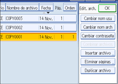 Ilustración de la pantalla del panel de mandos