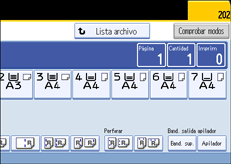 Ilustraci&oacute;n de la pantalla del panel de mandos