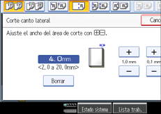Ilustraci&oacute;n de la pantalla del panel de mandos