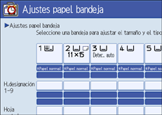 Ilustración de la pantalla del panel de operaciones