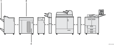 Ilustraci&oacute;n de la salida de impresora (ilustraci&oacute;n con leyenda numerada)