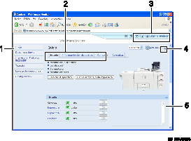Ilustraci&oacute;n con leyenda numerada de la pantalla del navegador Web