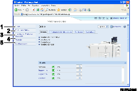 Ilustraci&oacute;n con leyenda numerada de la pantalla del navegador Web
