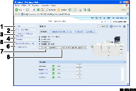 Ilustraci&oacute;n con leyenda numerada de la pantalla del navegador Web