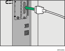 ilustraci&oacute;n de la conexi&oacute;n del cable de interface IEEE 1284