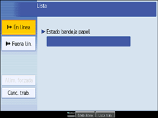 Ilustraci&oacute;n de la pantalla del panel de operaciones
