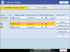 Ilustraci&oacute;n de la pantalla del panel de operaciones