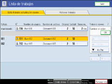 Ilustraci&oacute;n de la pantalla del panel de operaciones