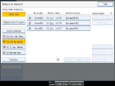 Ilustraci&oacute;n de la pantalla del panel de operaciones