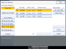 Ilustraci&oacute;n de la pantalla del panel de operaciones