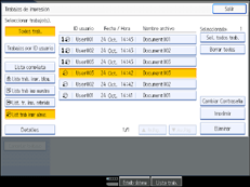 Ilustraci&oacute;n de la pantalla del panel de operaciones