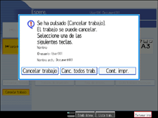 Ilustraci&oacute;n de la pantalla del panel de operaciones