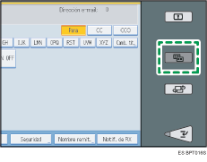 Ilustración de la tecla de pantalla simplificada