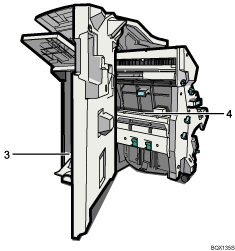 Иллюстрация финишера-брошюровщика SR5020 с пронумерованными сносками