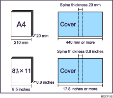 Illustration of specifying a cover sheet length of 440 mm or longer