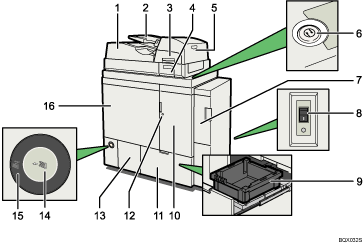 Perfect binder illustration numbered callout illustration