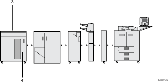 Illustration of output printer numbered callout illustration