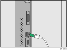 Illustration of connecting Ethernet cable