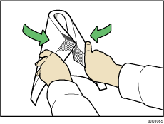 Illustration of fanning the paper