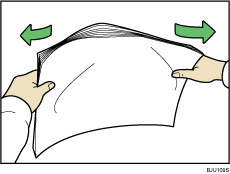 Illustration of fanning the paper