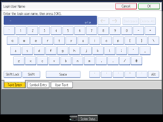 Operation panel screen illustration