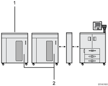 Illustration of output printer numbered callout illustration