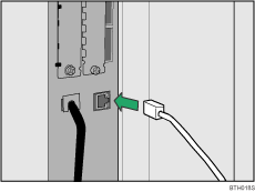 Illustration of connecting the ethernet interface cable