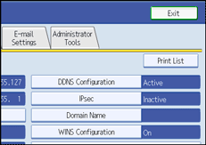 Operation panel screen illustration