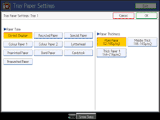 Operation panel screen illustration