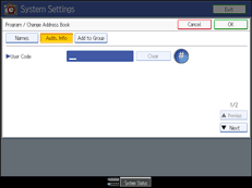 Operation panel screen illustration