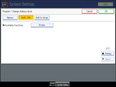 Operation panel screen illustration