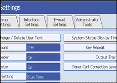 Operation panel screen illustration