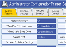 Operation panel screen illustration