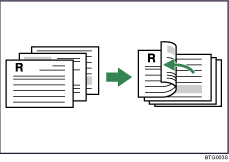 Illustration of duplex-flip on short edge (landscape)