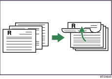Illustration of duplex-flip on long edge (landscape)