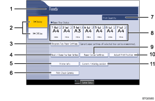 Operation panel screen illustration numbered callout illustration