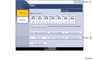 Operation panel screen illustration numbered callout illustration