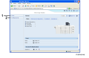 Illustrazione numerata della schermata del browser Web