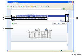 Illustrazione numerata della schermata del browser Web