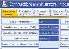 Illustrazione schermata pannello di controllo