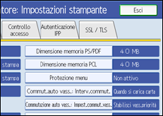 Illustrazione schermata pannello di controllo