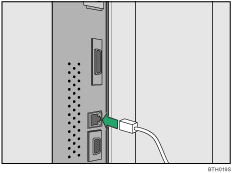 Иллюстрация подключения кабеля интерфейса Ethernet