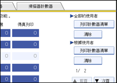 操作面板畫面說明圖