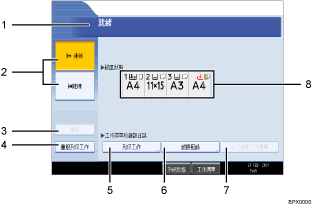 操作面板畫面說明圖