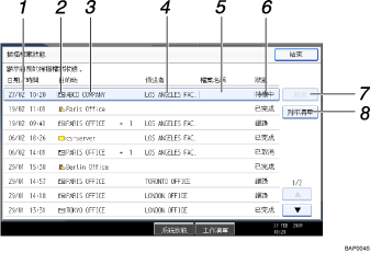 操作面板畫面圖例部位編號圖例