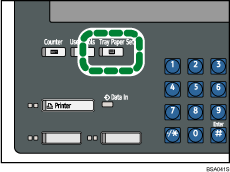 Ilustraci&oacute;n de la tecla Ajustes de papel de bandeja