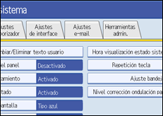 Ilustraci&oacute;n de la pantalla panel de mandos