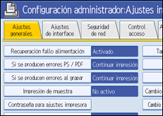Ilustraci&oacute;n de la pantalla panel de mandos