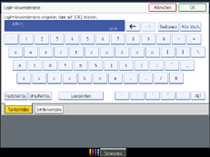 Abbildung der Bedienfeldanzeige