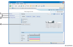Nummerierte Abbildung des Webbrowsers